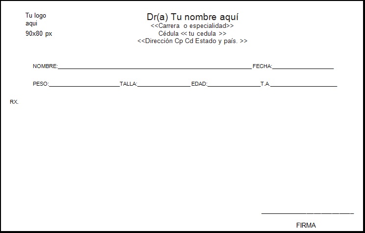 Partes de la receta médica-Odontología – 